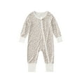 thumbnail image 1 of Rciityk Newborn Baby Girls Boys Rompers Cute Printed Zip Front Pajamas Jumpsuits Unisex Infant Long Sleeve Crewneck Jumpsuit Bodysuit, 1 of 2
