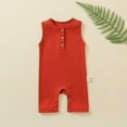thumbnail image 1 of Rciityk Newborn Baby Romper Cotton Sleeveless Button Solid Baby Boys Girls Jumpsuit Coverall 0-24 Months, 1 of 4