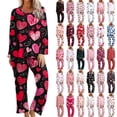 thumbnail image 1 of Rciityk Pajama Sets for Women 2 Piece - Valentines Day Pajamas Women - Ladies Pajamas Sets Long Sleeve Round Neck Top and Pants Lounges Pjs Sets, 1 of 6