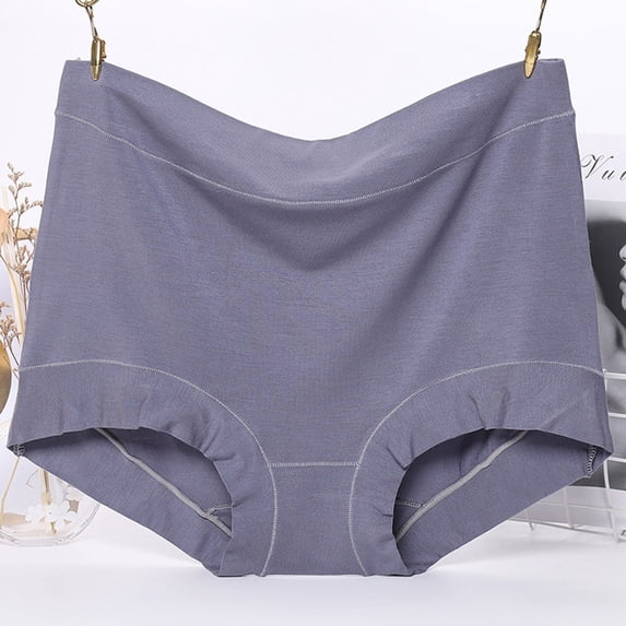 Rciityk Panties for Women High Waist Underwear Tummys Control Full Coverages Soft Panties Solid Ruffled Hem Briefs