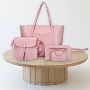 Rciityk Pinks Women Fashion Handbags Wallet Tote Bag Shoulder Bag Tops Handle Satchel Purse Set 4pcs - Spring/Summer Clearance