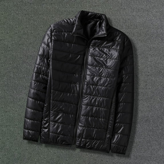 Rciityk Plus Size Puffer Jackets Men Fashion Packable Insulated Warm Puffer Winter Coat Casual Zip Up Long Sleeve Lightweight Outdoor Jacket