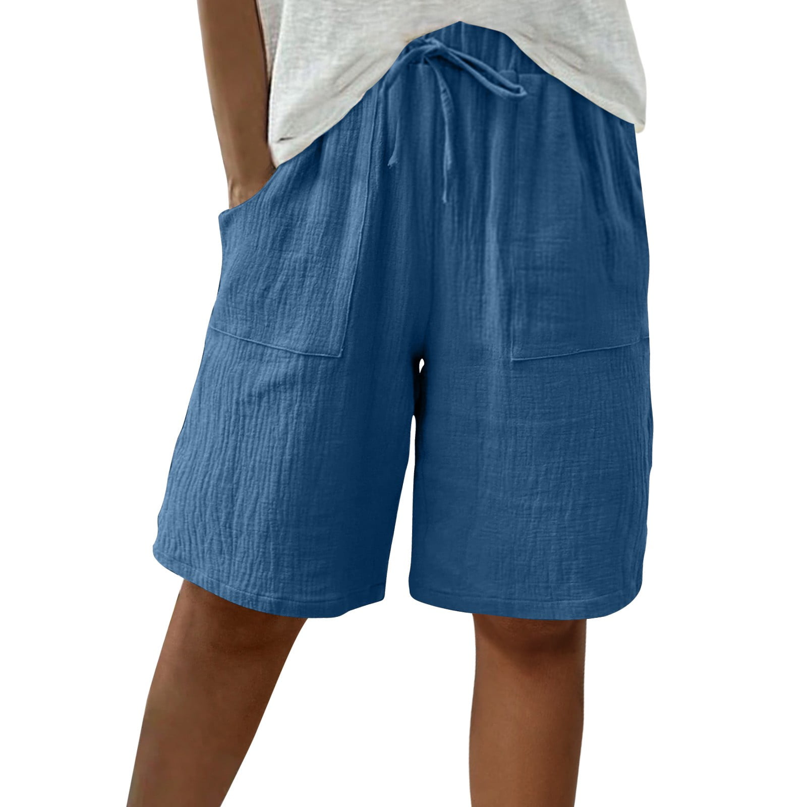 Rciityk Plus Size Shorts for Women Casual Loose Bermuda Shorts