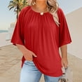 thumbnail image 1 of Rciityk Plus Size T Shirt for Women Summer Tops Casual Crew Neck Short Sleeve Tee Solid Color Loose Fits Tunic Blouses, 1 of 5