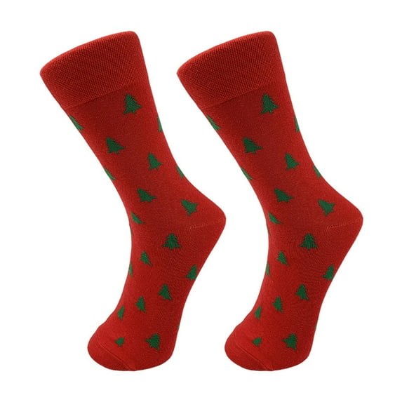Rciityk Red Mens Funny Novelty Socks Christmas Socks Cotton Warm Soft Colorful Novelty Crew Mid-Calf Socks Comfortable Winter Socks Christmas Gifts