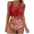 thumbnail image 1 of Rciityk Red Swimsuit Women Tummys Control Swimsuits for Women Two Piece Bathing Suits Top with High Waisted Bottom Bikini Set - Spring/Summer Savings Clearance, 1 of 4