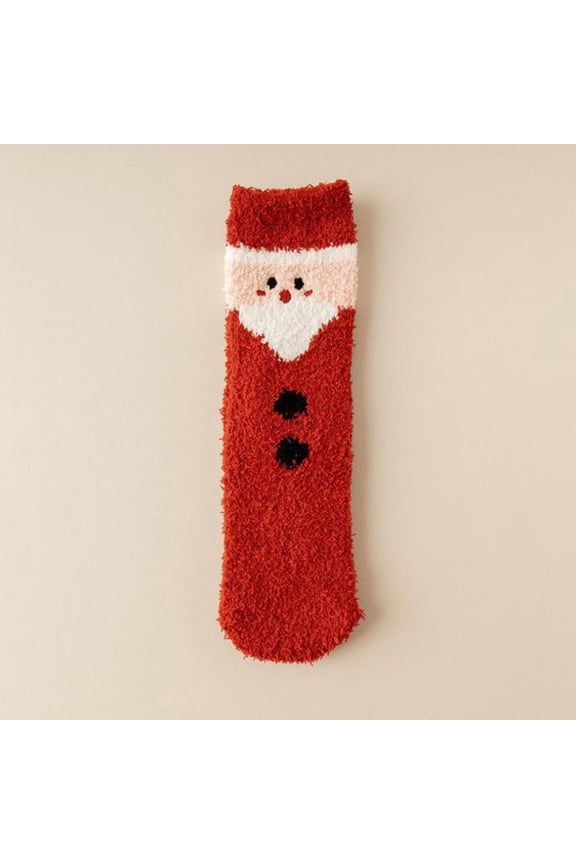 Red Womens Fuzzy Socks Warm Slipper Socks Adult Christmas Holiday Socks Winter Cozy Sleep Socks Fleece Cute Crew Socks Christmas Gifts