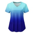thumbnail image 1 of Rciityk Scrub Tops Women Summer Gradient V-Neck Short Sleeve Medicals Tops Nursing Professionals Uniforms Tops with Pockets, 1 of 4