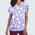 thumbnail image 1 of Rciityk Scrub Tops Women V Neck Nurse Uniform Shirts with Pockets Casual Floral Printed Short Sleeve Working Medicals Blouse, 1 of 5