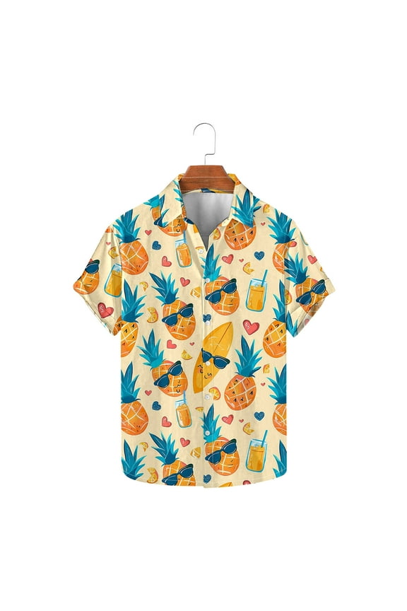 Short Sleeve Hawaiian Shirts for Men Casual Button Up Shirt Summer Tropical Vacation Beach Shirts for Hawaii Party