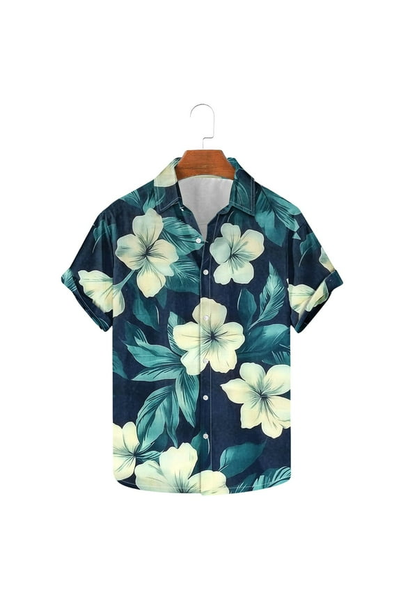 Short Sleeve Hawaiian Shirts for Men Casual Button Up Shirt Summer Tropical Vacation Beach Shirts for Hawaii Party