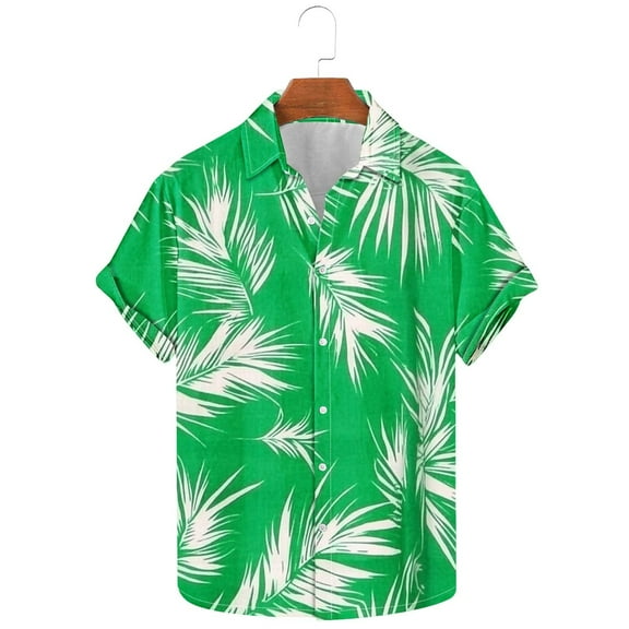Rciityk Short Sleeve Hawaiian Shirts for Men Casual Button Up Shirt Summer Tropical Vacation Beach Shirts for Hawaii Party