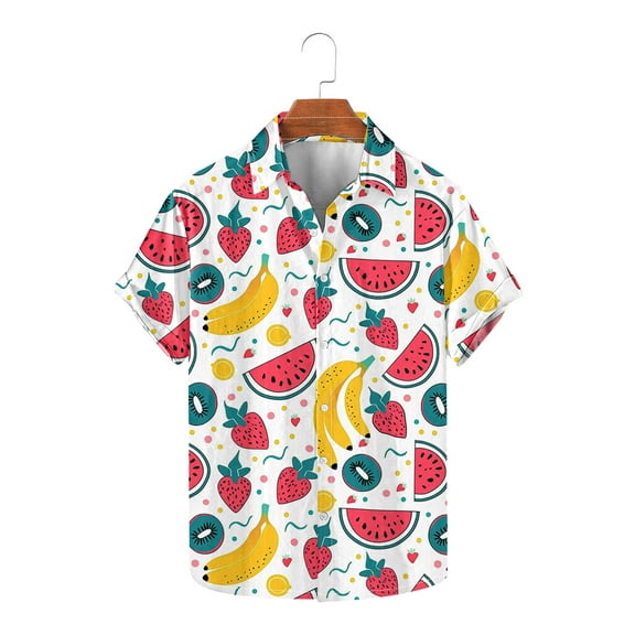 Rciityk Short Sleeve Hawaiian Shirts for Men Casual Button Up Shirt Summer Tropical Vacation Beach Shirts for Hawaii Party