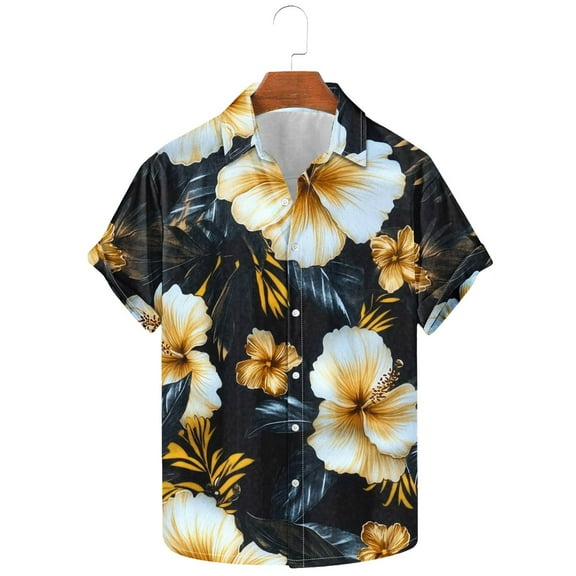 Rciityk Short Sleeve Hawaiian Shirts for Men Casual Button Up Shirt Summer Tropical Vacation Beach Shirts for Hawaii Party