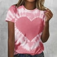 thumbnail image 1 of Rciityk Valentine's Day Womens T Shirts Summer Short Sleeve Shirts Casual Loose Crew Neck Heart Printed Basic Tee, 1 of 5