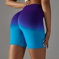 thumbnail image 1 of Rciityk Sky Blue Yoga Shorts for Women Tummys Control High Waist Biker Shorts Gradient Workout Butt Lifting Tights Women's Yoga Shorts, 1 of 1