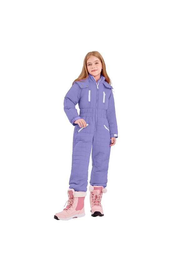 Snow Suit for Kids Girls Boys One-Pieces Snowsuit Ski Snowboard Jumpsuits Winter Warm Waterproof Hooded Outdoor Overalls