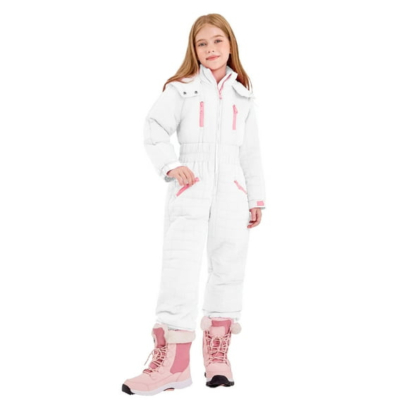 Rciityk Snow Suit for Kids Girls Boys One-Pieces Snowsuit Ski Snowboard Jumpsuits Winter Warm Waterproof Hooded Outdoor Overalls