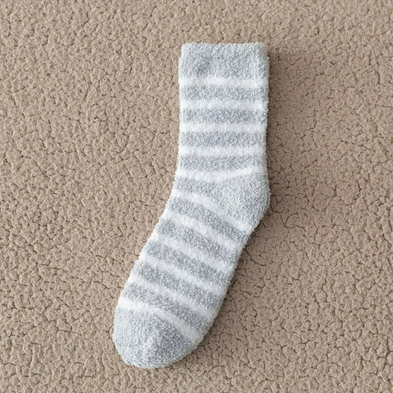 Rciityk Striped Socks for Women and Men Fleece Warm Unisex Cotton Crew Socks Winter thermall Mid Calf Socks Christmas Gifts 12PC
