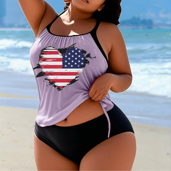 Rciityk Swim Suits for Women Plus Size Two Piece Bathing Suits Summer Loose Drawstring Split Tankini Top with Bottom Swimwear