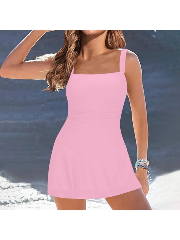 Tankini Swimsuits for Women 2 Piece Tankini Top with Skirt Bottom Bathing Suit Summer Vacation Beachwear