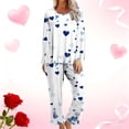 thumbnail image 1 of Rciityk Valentines Pajamas for Women Ladies Pajamas Sets Casual Long Sleeve Cute Heart Print Crew Neck Casual Tops with Pants Pjs Sets, 1 of 6