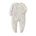 thumbnail image 1 of Rciityk White Baby Girls Boys Footie Pajamas Rompers Newborn Baby 2 Ways Zipper Crewneck Jumpsuits Unisex Infant Long Sleeve Solid Color Sleeper Bodysuit, 1 of 2