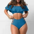 thumbnail image 1 of Rciityk Women Two Piece High Waisted Bikini Set Swimsuit Tummys Control Bottoms Ruffle Off Shoulder Bathing Suits - Spring/Summer Savings Clearance, 1 of 7