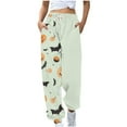 thumbnail image 1 of Rciityk Women's Casual Baggy Sweatpants Halloween Ghost Bats Spider Webs Print Elastic High Waisted Joggers Pants with Pockets, 1 of 4