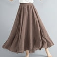 thumbnail image 1 of Rciityk Women's Elegant Tulle Maxi Skirt Elastic High Waist Solid Pleated Long Skirt Summer Spring Flowy A-Line Ankle-Length Beach Vacation Skirt, 1 of 6