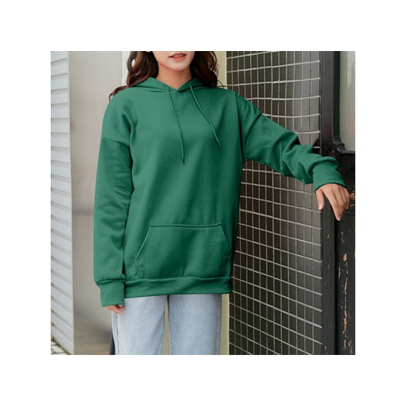 Rciityk Women's Fleece Lined Pullover Hoodie Warm Long Sleeve Drawstring Hooded Casual Oversized Sweatshirt Top with Pocket