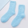 thumbnail image 1 of Rciityk Women's Fuzzy Slipper Socks Winter Daily Casual Home Sleeping Socks Solid Warm Cozy Fleece Soft Mid Tube Socks, 1 of 3