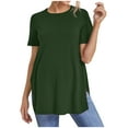 thumbnail image 1 of Rciityk Women's Maternity Shirts Summer Short Sleeve Pregnancy Tops Split Side Solid Casual Crew Neck Pregnant T-Shirt, 1 of 7