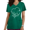 thumbnail image 1 of Rciityk Women's Medicals Scrub Regular Nursing Uniform Tops V-Neck Print Short Sleeve Tops Summer Short Sleeve Scrub Workwear with Pockets, 1 of 4
