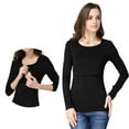 thumbnail image 1 of Rciityk Women's Nursing Tops Long Sleeve Shirts for Breastfeeding Fall Casual Crew Neck Solid Color Postpartum Blouse, 1 of 8