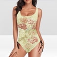 thumbnail image 1 of Rciityk Women's Ones Piece Swimsuits Tummys Control Floral Print Monokini Swimwear Drawstring Ones Piece Swimsuit - Spring/Summer Savings Clearance, 1 of 6