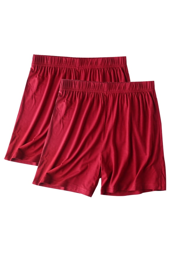 Women's Plus Size Pajama Shorts 2pc Summer Thin 5 Quarter Athletic Shorts Casual Loose Solid Soft Loungewear Shorts