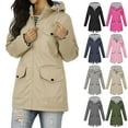 thumbnail image 1 of Rciityk Women's Rain Jacket Lightweight Hooded Raincoat Fall Fashion Waterproof Outdoor Travel Jacket Casual Rain Coat Windbreaker with Pockets, 1 of 9