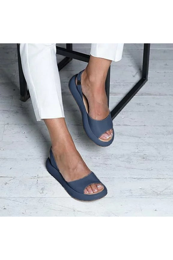Women's Sandals Summer Ladies Sandals Casual Footwear Solid Color Casual Fish Mouth Thick Bottomed Sandals - Summer's Best Shoes