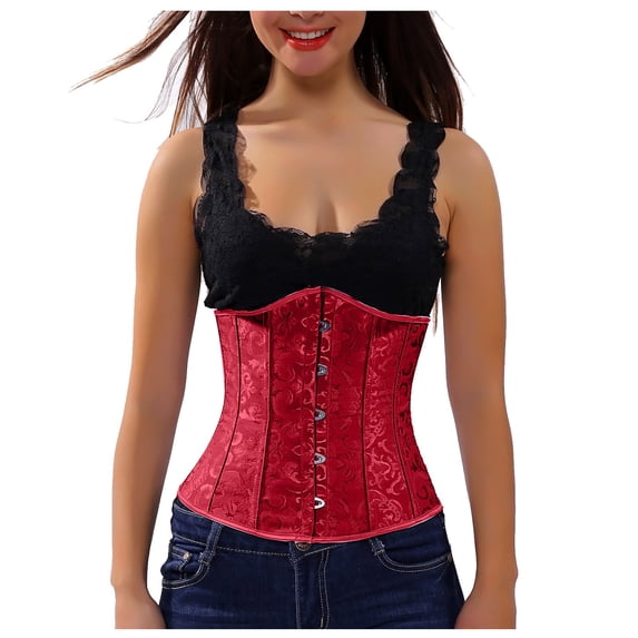 Rciityk Women's Shapewear Top Solid Corset Shapewear Underbust Tummys Control Bodyshaper with Hooks