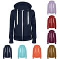 thumbnail image 1 of Rciityk Women's Slim Fit Fleece Zip Up Hoodie Jacket Casual Solid Color Long Sleeve Drawstring Hooded Sweater Coat with Pockets, Gifts for Women, 1 of 5