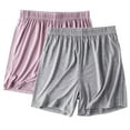thumbnail image 1 of Rciityk Women's Summer Pajama Shorts 2pc Casual Loose Solid Soft Sleep Shorts Modals Thin 5 Quarter Athletic Shorts, 1 of 2