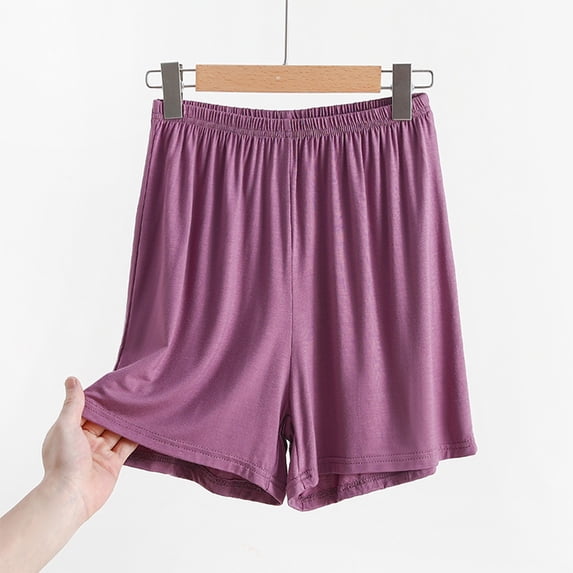 Rciityk Women's Summer Pajama Shorts Casual Loose Solid Soft Sleep Shorts Modals Thin 5 Quarter Athletic Shorts