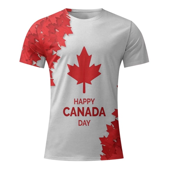 Rciityk Women's T-Shirts - Canada Maple Leaf T Shirt - Summer Round Neck Short Sleeve Tops - Casual Vintage Tee