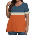 thumbnail image 1 of Rciityk Womens Plus Size Short Sleeve T Shirts Summer V Neck Basic Tees Tops Casual Loose Oversized Blouses Tees, 1 of 4
