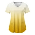 thumbnail image 1 of Rciityk Womens Scrub Nursing Professionals Uniforms Tops Summer Gradient V-Neck Short Sleeve Medicals Tops Casual Workwear with Pockets, 1 of 3
