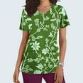 thumbnail image 1 of Rciityk Womens Scrub Tops Summer Causal Floral Printed Nursing Uniform Stretch V Neck Short Sleeve Workwear Blouse with Pockets Green L, 1 of 5