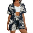 thumbnail image 1 of Rciityk Womens Two Piece Sets Summer Short Sleeve Button Down Shirts and Shorts Hawaiian Outfits Beach Vacation Floral Printed Lounges, 1 of 7
