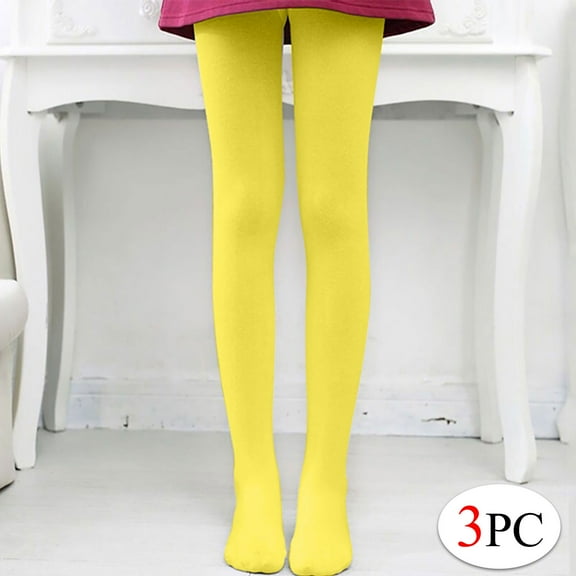 Rciityk Yellow Opaque Tights for Women 80 Denier Semi Soft Footed Tights High Waist Solid Color Pantyhose