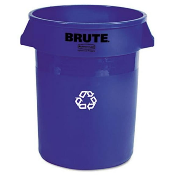 Rcp Brute Recycling Container Round Plastic 32 gal Blue